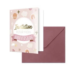 CARTES INVITATIONS X6 ANNIV LICORNE